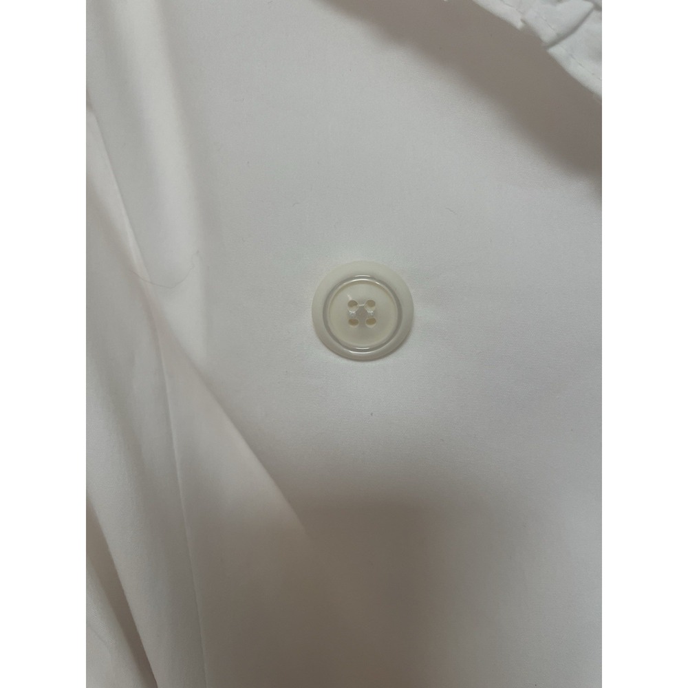 Vtg Doncaster White Trench Blazer Ruffle Sz 12 Double Breast Button Belt Cotton - Picture 7 of 10